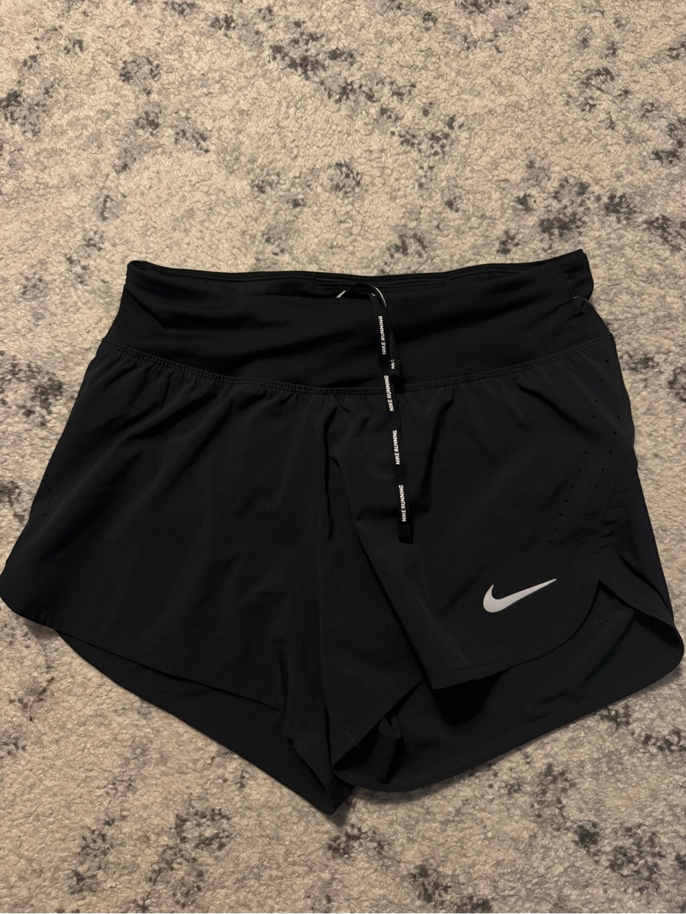 Nike Women’s Black Athletic Running Shorts with Reflective Swoosh